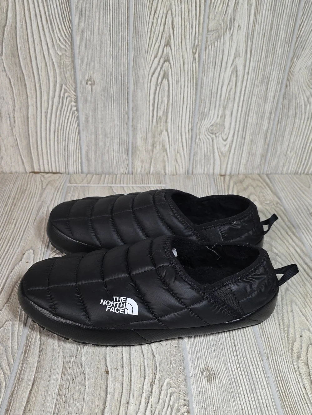 The North Face ThermoBall Traction Black Quilted Slip On Mules Mens Size 8